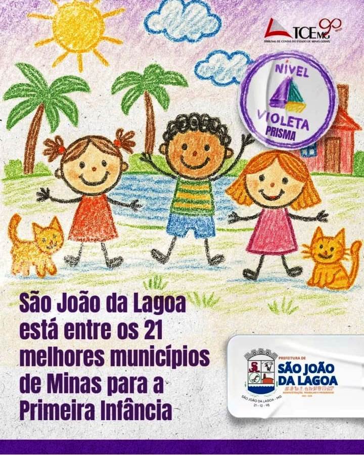 SÃO JOÃO DA LAGOA ENTRE OS 21 MELHORES MUNICÍPIOS DE MINAS PARA PRIMEIRA INFÂNCIA